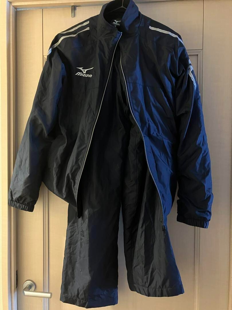 Mizuno Men's Wear Top and Bottom Set M Size Navy Blue Autumn