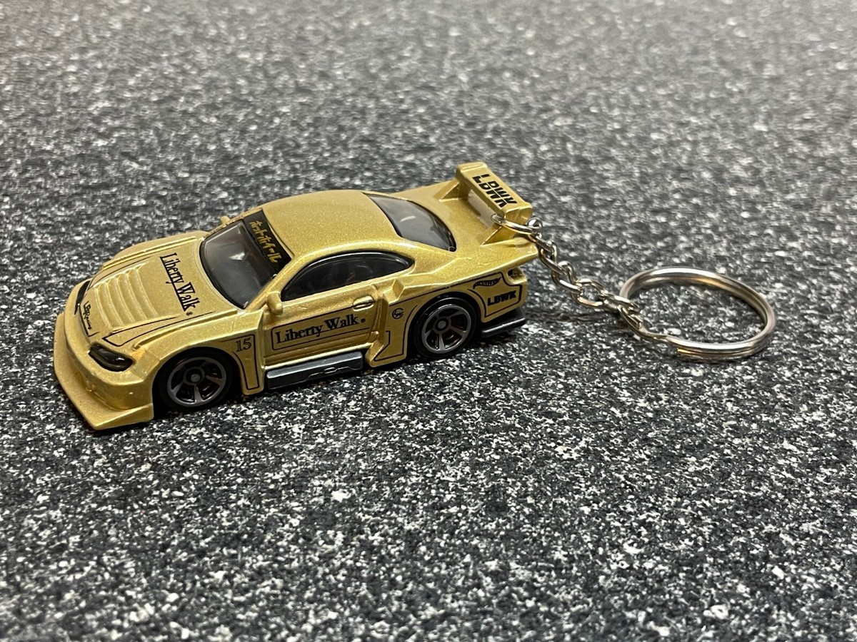Nissan Silvia S15 Liberty Walk Gold Keychain Hot Wheels Matchbox