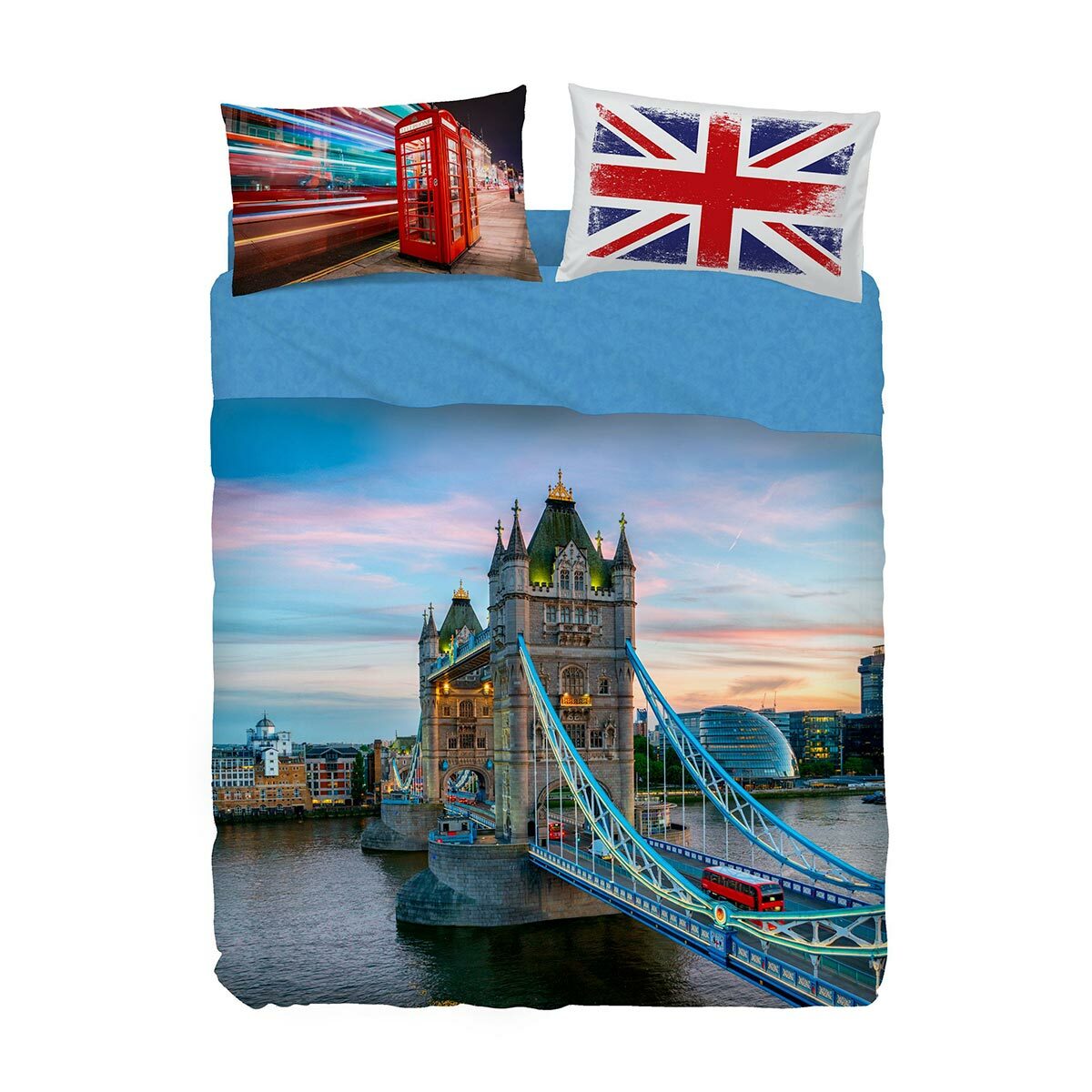 Completo lenzuola Copriletto Ukflag di Bassetti digitale Matrimoniale Z951