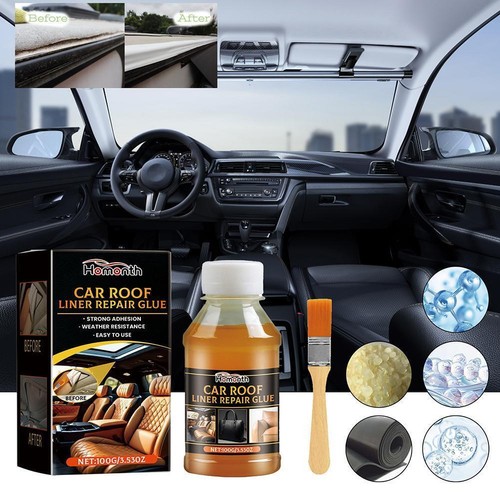 Car Roof Liner Repair Glue 100ml Fast Dry Glue Liquid Strong Fabric Adhesio A7R9 - Picture 6 of 17