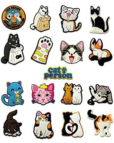 CAT Jibbitz, Cat Croc Charms, Cat Jibbitz for Crocs, Croc Charms Cat, Croc  Jibbitz, Croc Charms High Quality Croc Jibbitz. 6 Styles 