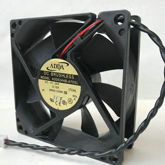 1PCS NEW ADDA AD0824HB-A70GL 80*80*25MM 8CM DC24V 0.16A 3.84W 2Pin Cooling Fan - Image 2 of 3