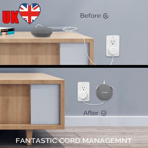 Wall Mount Holder For Google Home Mini Audio Voice Assistant Hanger (White)