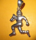 VTG SILVERTONE FOOTBALL PLAYER PENDANT - 1-3/4"