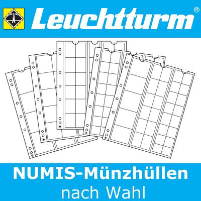 Leuchtturm Münzhüllen NUMIS Hüllen für Münzen Format nach Wahl 17 34 44 Euro KMS