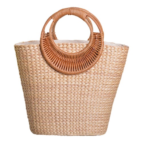 Straw Handbag Summer Beach Bag Travel Tote Purse Bucket Bag Travel Vacation - Photo 3/18