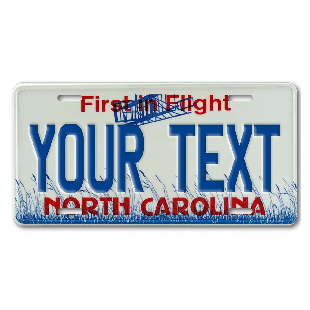 Custom NC License Plate with Your Name or Text - Personalized Car Tag