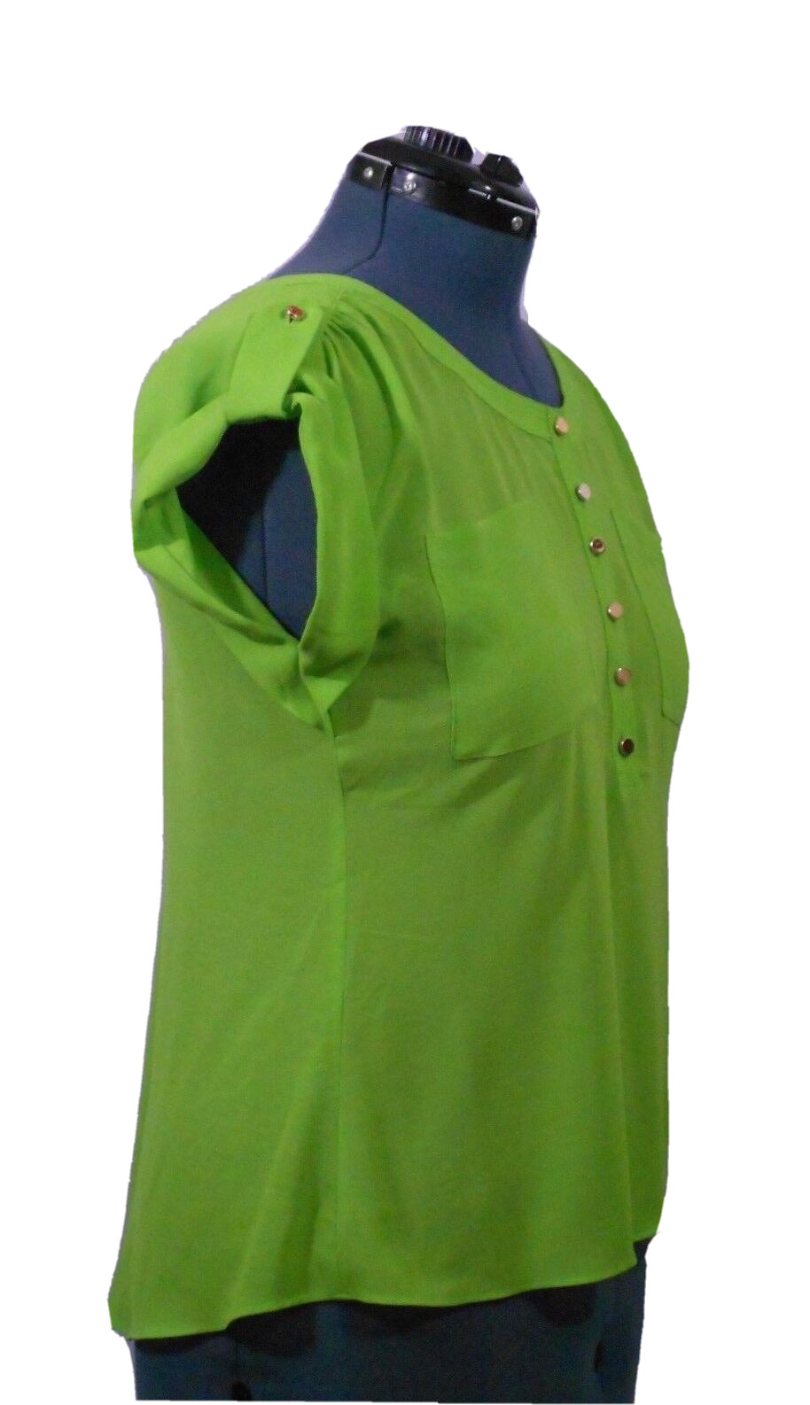 Double Zero Women's Green Pullover Top Split Back… - image 3