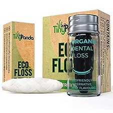 Dental Floss - Eco Friendly - Bamboo Charcoal With Refillable Glass Holder  1 R