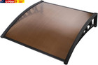 <!--F#f_0-->Window Awning Brown PC Panel with Black Bracket Outdoor Door Canopy Sun Shade Sh<!--F/-->