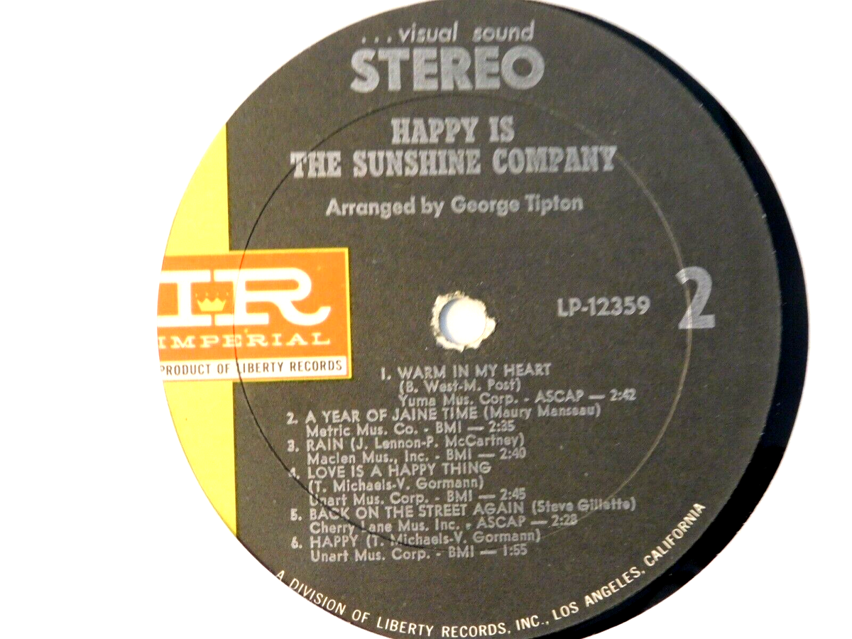 LP Happy is the Sunshine Company Imperial Records LP-12359