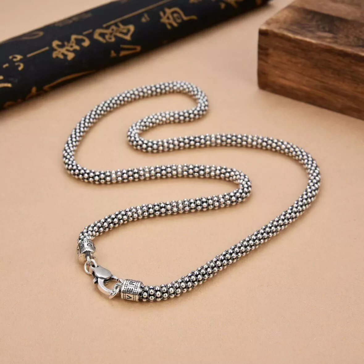 Real 925 Sterling Silver Chain Women Men 6mm Popcorn Link Necklace Bracelet  | eBay