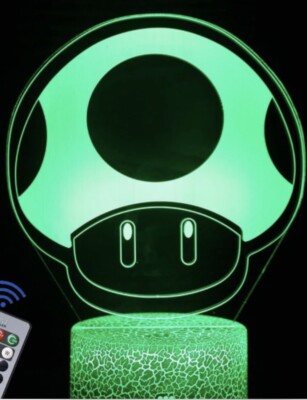 New Mario Toad Spiel 3D LED Licht mehrere Farben mit Fernbedienung Xmas Weihnachten Kind