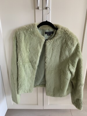 neon green fuzzy jacket