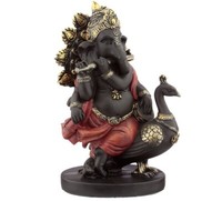 Ganesha + Pfau Hinduismus Buddha Indien Buddhismus Ganescha Figur 21Cm Feng Shui