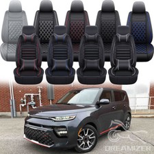 Pu Leather Full Car Seat Cover 5 Seat Front Rear Cushion For Kia Soul 2010-2023