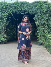 Indian Bollywood Kurti Palazzo Dupatta Set Designer Party Wear Ethnic Kurta Suit