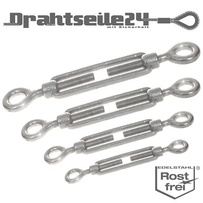 Spannschloss DIN 1480 Edelstahl V4A 316 Öse / Öse M5 M6 M8 M10Seewasserfest