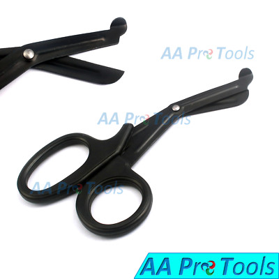 Black EMT and Trauma Shears 7.5'' Fluoride Coated Blades Medical Scissors 1-Pack