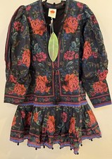 NWT Sundance Catalog By Farm Rio Black Floral “Rosita Dress” Size S $210