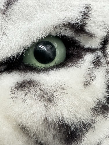 REALISTIC White Tiger Plush Large Green Eyes 42” (feet to End Of Tail) Stuffed - Picture 4 of 22