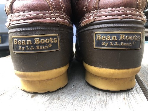 LL Bean Men's Bean Boots, 10" Shearling-Lined Tumbled Leather Men's 9 M USA Made - Picture 6 of 12