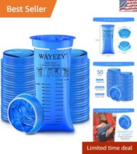Durable and Convenient 50 Disposable Vomit Bags - 1000ml Leak-Proof for Travel