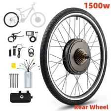 1500W 26" Rear Wheel Electric Bicycle EBike Motor Conversion Kit Hub 48v US