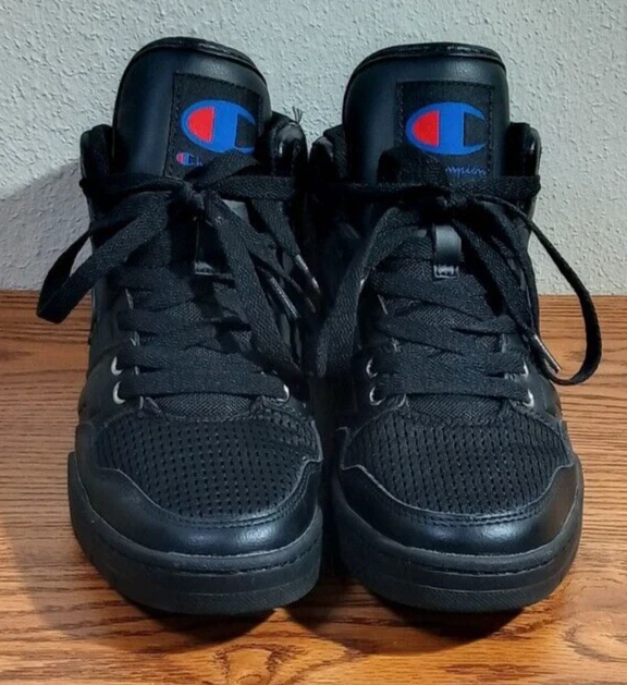 Boy's Champion Leather & Mesh Athletic Sneakers, Black, Size 6Y - Image 2 of 4