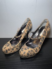 Simply Vera Vera Wang Women Shoes Leopard Print High Heels Brown Sandal Size 7.5