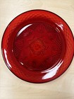 Red Elegant Glass Dinner Plate 10” Cristal D'Arques-Durand Antique Ruby Pattern