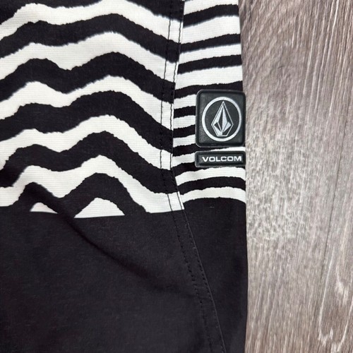 Volcom Stoneys Boardshorts Zebrastreifen Badehose Kordelzug schwarz weiß 32 - Bild 5 von 9