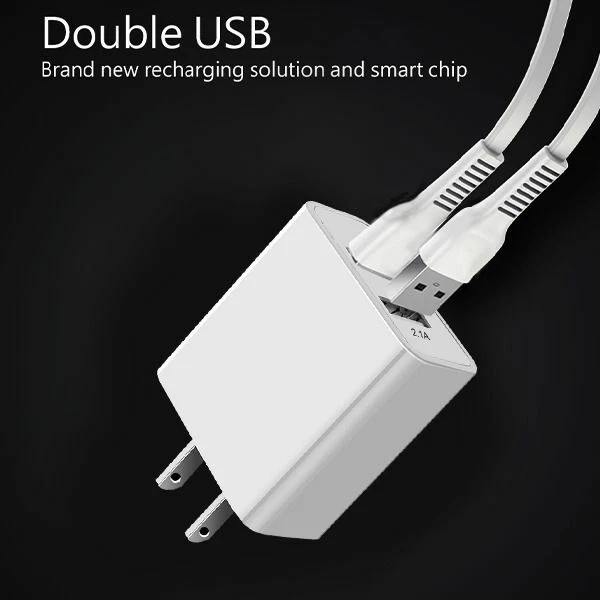ADAPTADOR CARGADOR DE VIAJE USB DUAL AIRIUM (2.1A) - BLANCO Foto 4 de 4