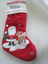 Pottery Barn Kids Plush Christmas Stocking Rudolph Santa