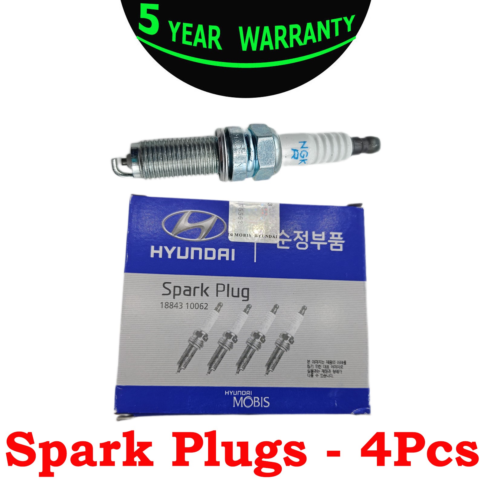 4Pcs New Brand Replacement Spark Plugs 18843-10062 LKR6D-10E For Hyundai Kia