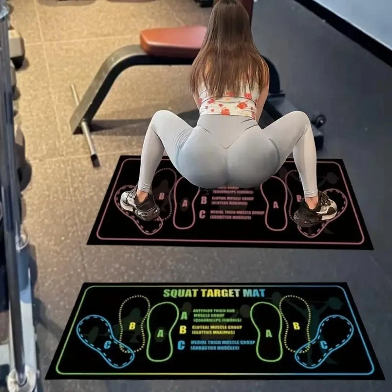 Tapis de Squat Antidérapant Guidable Gym Silicone - Tapis Positionnement Fitness - Photo 1/4