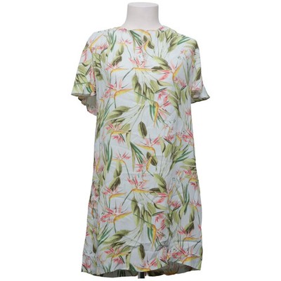 Zara Basic Collection, Kleid, Größe: M, Weiß/Grün/Orange, Blumen, Damen #exS