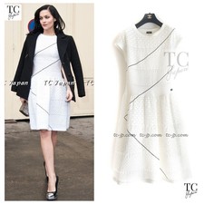 CHANEL 12S White Black Line Short Knit Dress Karl Lagerfeld 40 US8