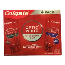 Colgate Optic White Whitening Duo Whitening Toothpaste, 4.2 oz., 4pk