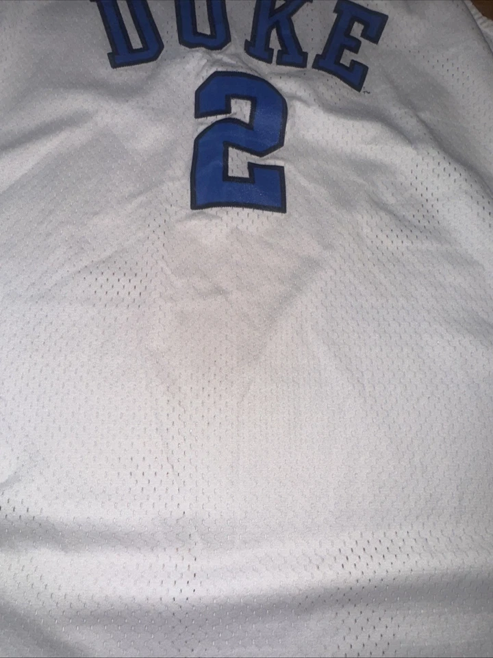 Camiseta deportiva de baloncesto blanca vintage Y2K Nike Elite Duke Blue Devils #2 para hombre 3XL USADA EN EXCELENTE ESTADO Foto 3 de 4