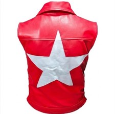 Terry Real Bogard Vest Fatal Fury Red Leather...