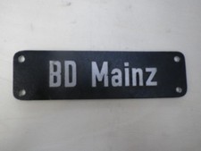 Heimatschild BD Mainz Nachguß Replik Alu Lok Schild Lokschild DB Bundesbahn