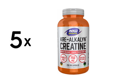 5 x Now Foods Kre-Alkalyn Creatine (240 vcaps) (217,54 EUR/kg)