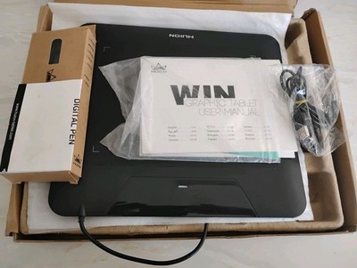 Huion Graphic Drawing Tablet with Digital Pen, Manual, Cables & Box - Tested