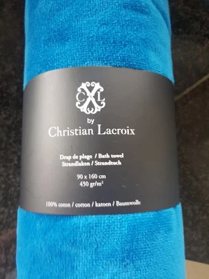 DRAP DE PLAGE DE BAIN BLEU COTON CHRISTIAN LACROIX 90X160 - NEUF - Photo 1/4