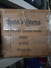 FIVE   120" Ivory Round Wedding Banquet Polyester Fabric Tablecloth Event