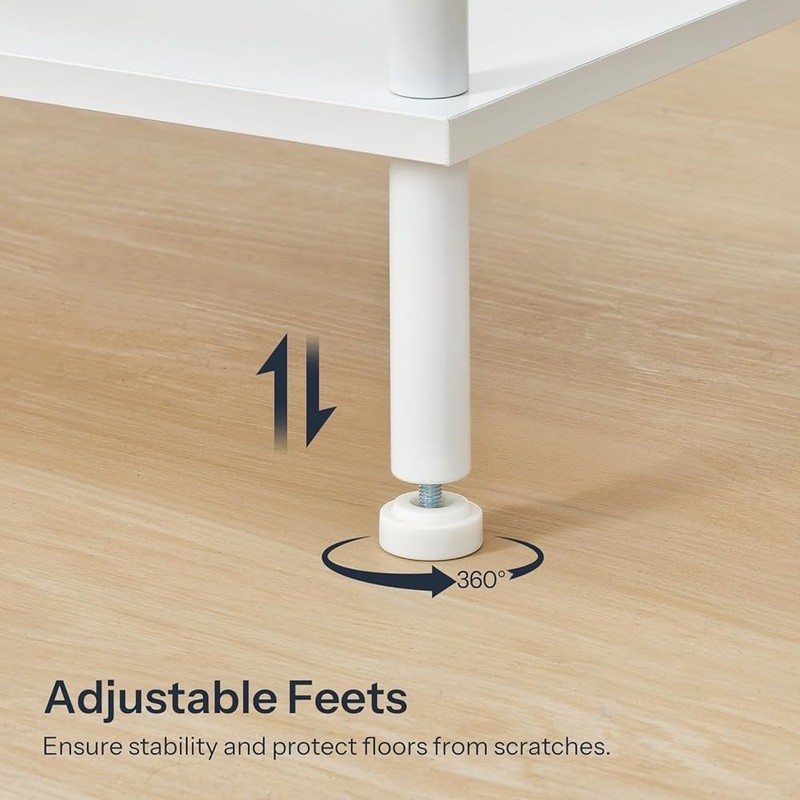 Industrial Side Table Minimalist End Table Adjustable Feet No Tools Assembly New