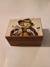 Vintage Swiss Made Wood Music Box Plays "Love is Blue" Thorens Swiss Movement