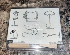 Stampin’ Up! “The Fine Print” set of 6 stamps, Unmounted, 2002