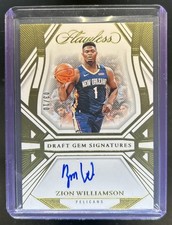 2023-24 Panini Flawless Zion Williamson Draft Gem Signatures Gold Auto #/10